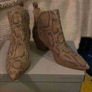 Sole Society Snake Print Ankle Boots